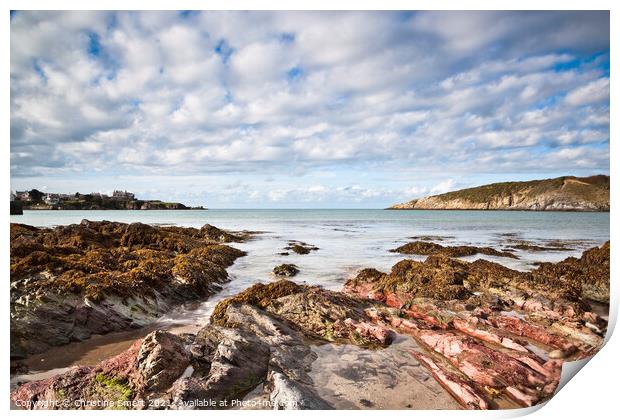 Cemaes Bay Seascape, Anglesey - North Wales Print by Christine Smart