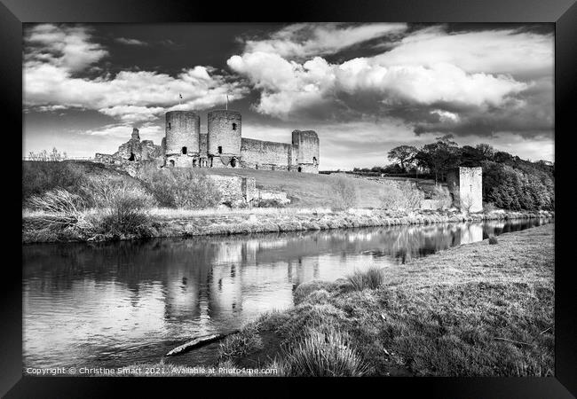 Rhuddlan Castle, North Wales - Black and White Framed Print by Christine Smart