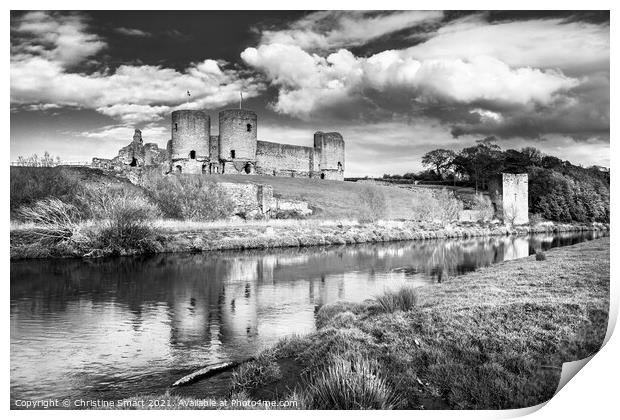 Rhuddlan Castle, North Wales - Black and White Print by Christine Smart