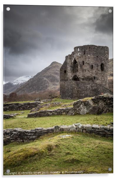 Dolbadarn Castle, Llanberis, Snowdonia - North Wales Acrylic by Christine Smart