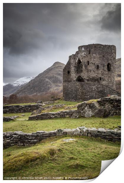Dolbadarn Castle, Llanberis, Snowdonia - North Wales Print by Christine Smart