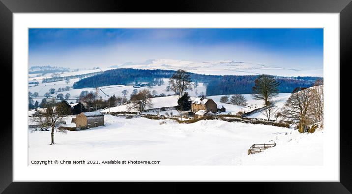 Storiths winter landscape. Framed Mounted Print by Chris North