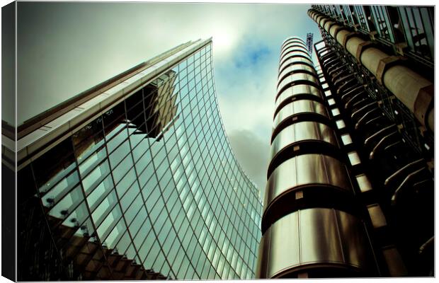 Lloyds And Willis Building London England Canvas Print by Andy Evans Photos