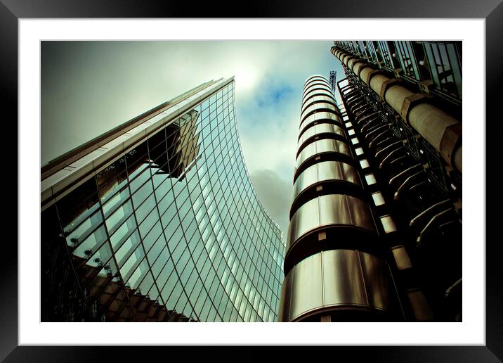 Lloyds And Willis Building London England Framed Mounted Print by Andy Evans Photos