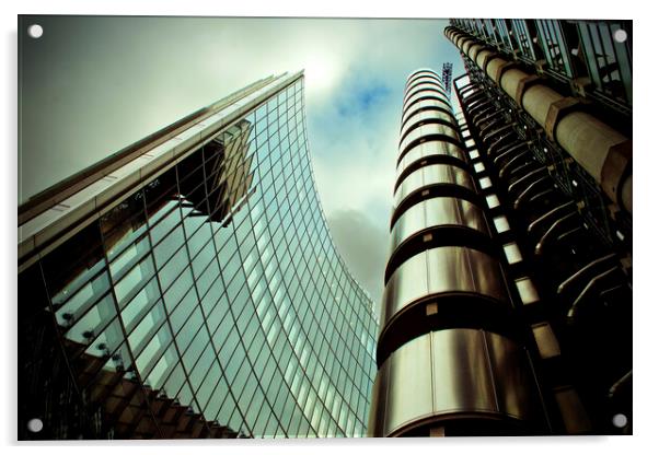 Lloyds And Willis Building London England Acrylic by Andy Evans Photos