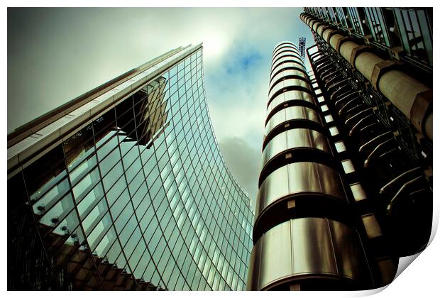 Lloyds And Willis Building London England Print by Andy Evans Photos