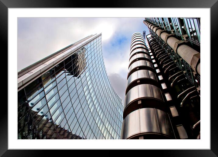 Lloyds And Willis Building London England Framed Mounted Print by Andy Evans Photos