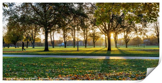 Victoria Park in autumn, Leicester Print by Jim Monk