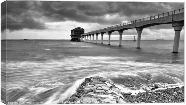 Bembridge Lifeboat Station bw Canvas Print by Wight Landscapes