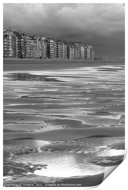 Surreal Belgian Coast, Mono Landscape Print by Imladris 
