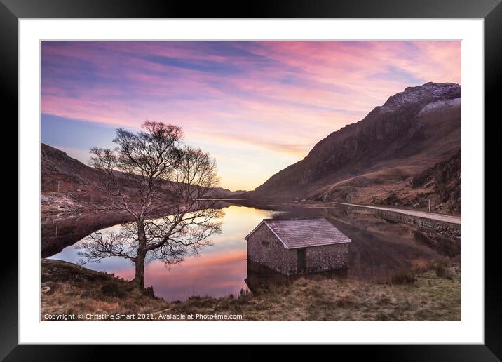 Winter Sunrise at Llyn Ogwen, Snowdonia - North Wales Framed Mounted Print by Christine Smart