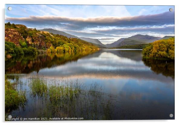 Llyn Padarn Snowdonia Wales Acrylic by jim Hamilton