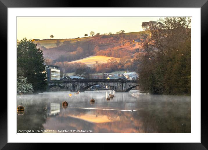 Early morning mist on the River Dart  Framed Mounted Print by Ian Stone