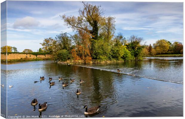 River Soar at Abbey Park in Leicester Canvas Print by Jim Monk