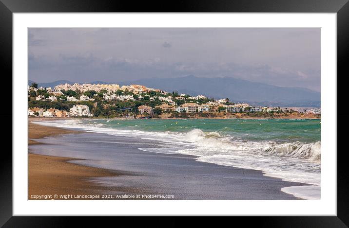 San Luis de Sabinillas Beach Framed Mounted Print by Wight Landscapes