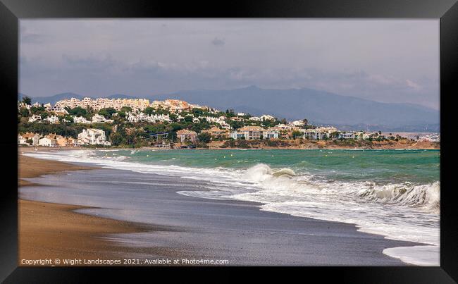 San Luis de Sabinillas Beach Framed Print by Wight Landscapes