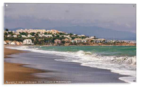 San Luis de Sabinillas Beach Acrylic by Wight Landscapes
