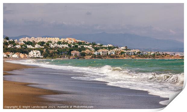 San Luis de Sabinillas Beach Print by Wight Landscapes