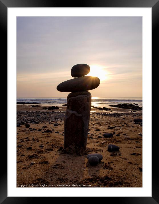 Stack of pebbles Framed Mounted Print by Nik Taylor