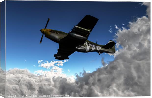 WW2 P-51 Mustang Fighter/Bomber Canvas Print by Nic Croad