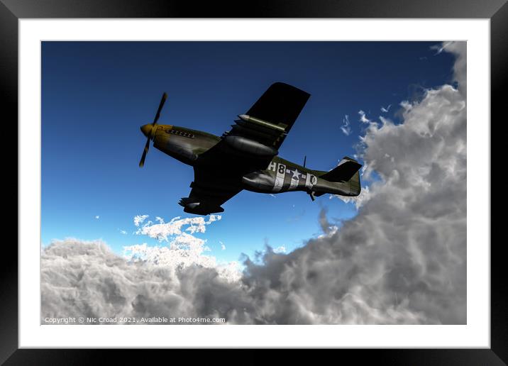WW2 P-51 Mustang Fighter/Bomber Framed Mounted Print by Nic Croad