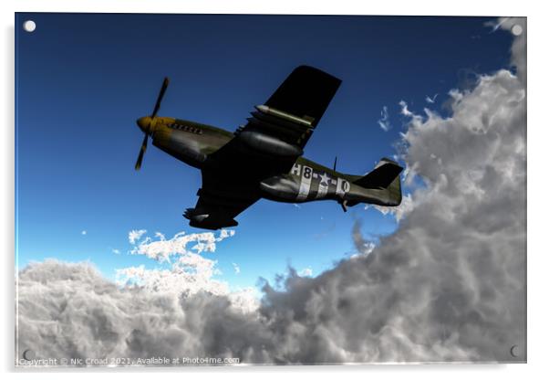 WW2 P-51 Mustang Fighter/Bomber Acrylic by Nic Croad