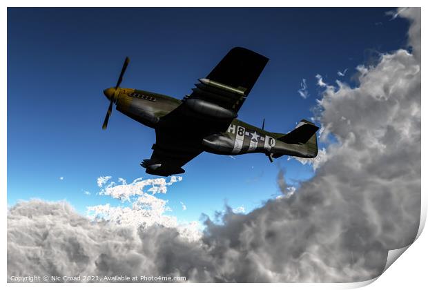 WW2 P-51 Mustang Fighter/Bomber Print by Nic Croad