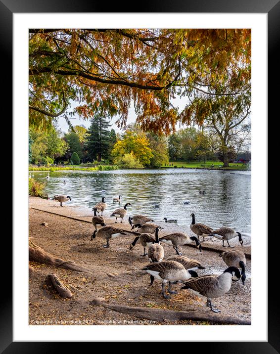  The Boating Lake at Abbey Park in Leicester Framed Mounted Print by Jim Monk