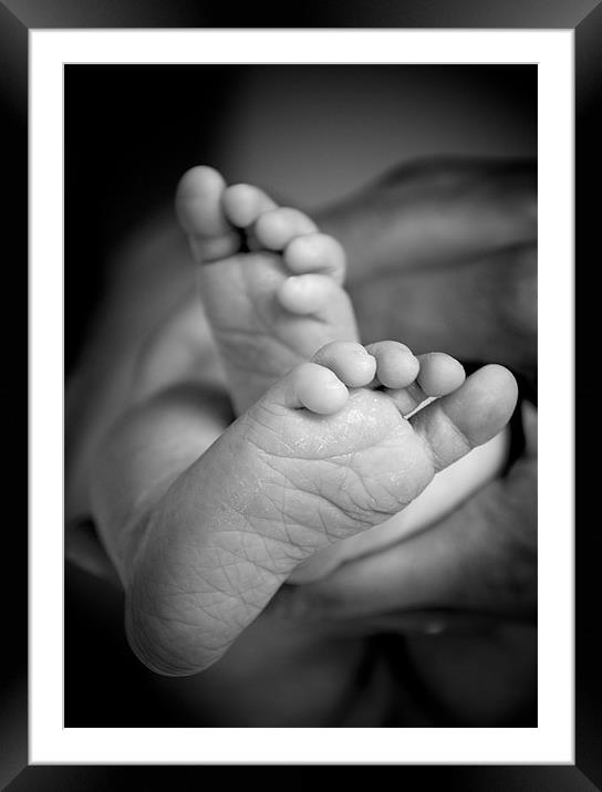 Baby feet. Framed Mounted Print by K. Appleseed.