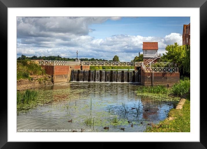 Abbey Mill Weir, Tewkesbury Framed Mounted Print by Jim Monk