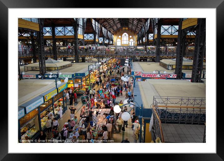 A view overlooking the central market hall in Budapest on a summers day Framed Mounted Print by SnapT Photography