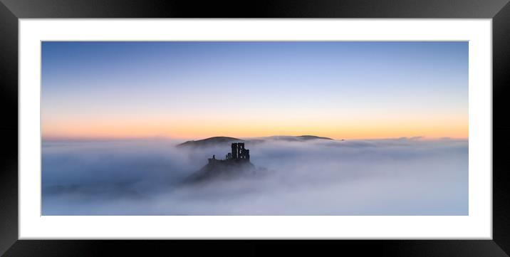 Corfe Castle panorama  Framed Mounted Print by Shaun Jacobs