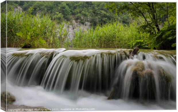 Long exposure of a waterfall at Plitvice Lakes, UNESCO World Heritage Site Canvas Print by SnapT Photography
