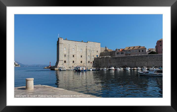 Dubrovnik harbour by the maritime museum and city walls, Croatia Framed Mounted Print by SnapT Photography