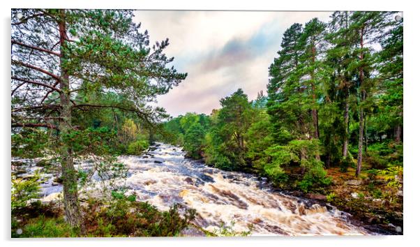 Rapids, Highlands, Scotland, UK Acrylic by Mark Llewellyn