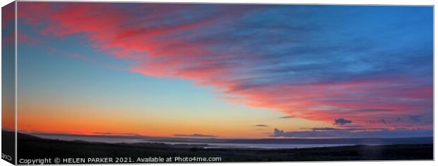 Amazing Gower Sunset Canvas Print by HELEN PARKER
