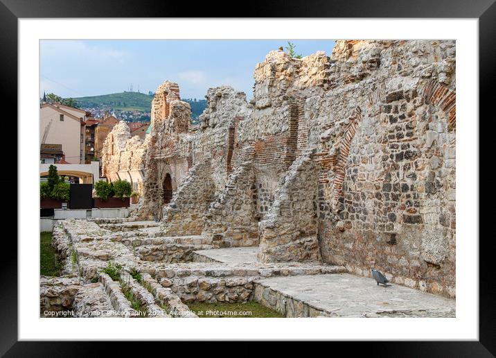 The Taslihan ruin in the Bascarsija old town in Sarajevo at sunset Framed Mounted Print by SnapT Photography