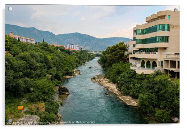 The treelined fast flowing Neretva river in Morstar Acrylic by SnapT Photography