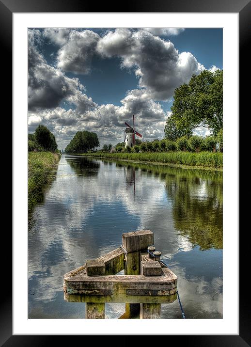 Damme Windmill - Belgium Framed Mounted Print by colin ashworth