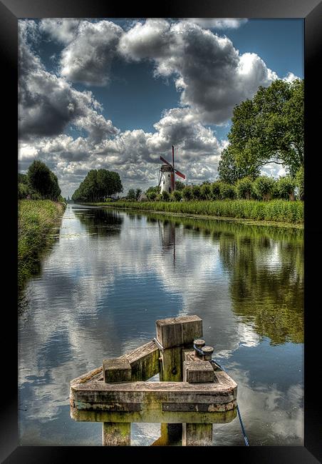 Damme Windmill - Belgium Framed Print by colin ashworth