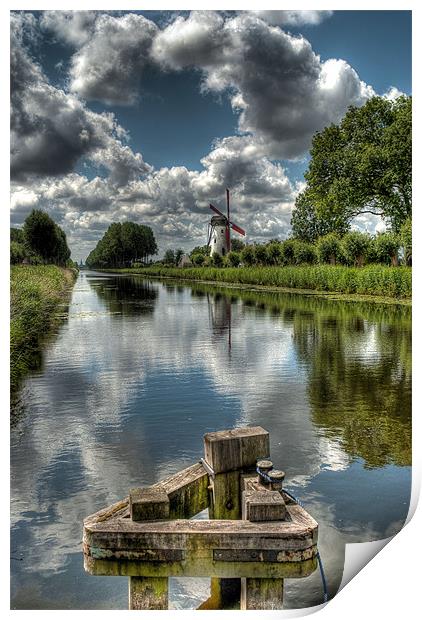 Damme Windmill - Belgium Print by colin ashworth