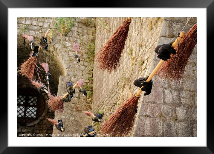 Flying brooms at the city walls in the old town in Kotor, Montenegro. Framed Mounted Print by SnapT Photography