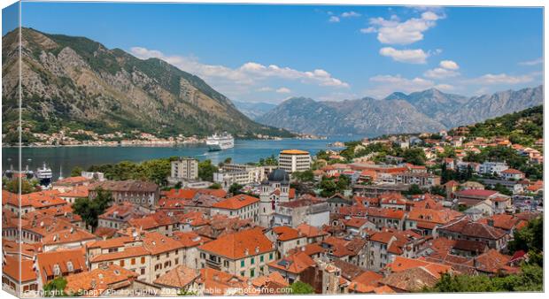 The old town of Kotor by the sea at Kotor Bay, Montenegro Canvas Print by SnapT Photography