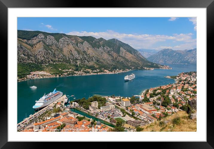 A view over the old town in Kotor, the UNESCO World Heritage Site, Montenegro Framed Mounted Print by SnapT Photography