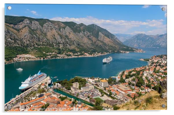 A view over the old town in Kotor, the UNESCO World Heritage Site, Montenegro Acrylic by SnapT Photography