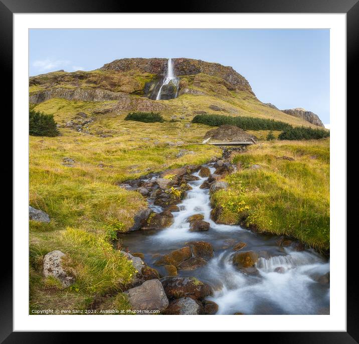 Bjarnarfoss Waterfall in the Snaefellsnes Peninsula, Iceland Framed Mounted Print by Pere Sanz