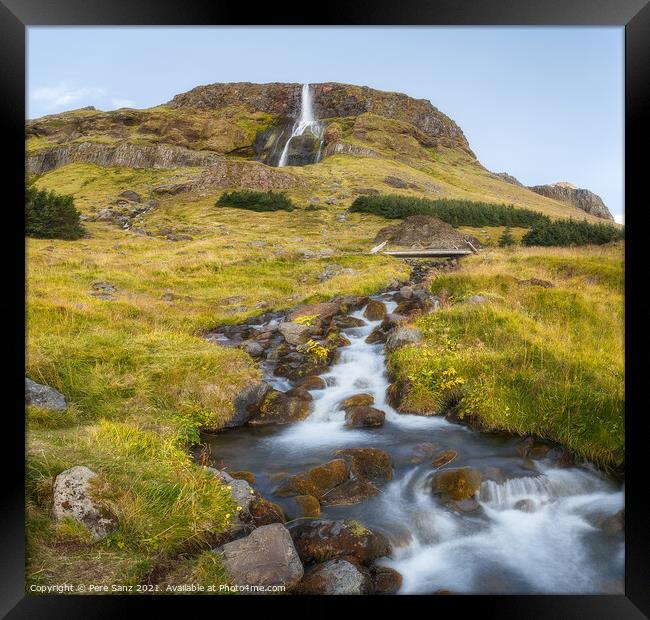 Bjarnarfoss Waterfall in the Snaefellsnes Peninsula, Iceland Framed Print by Pere Sanz