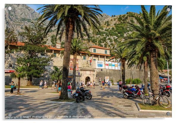 The Sea Gate at the entrance to the old town of Kotor, Montenegro Acrylic by SnapT Photography