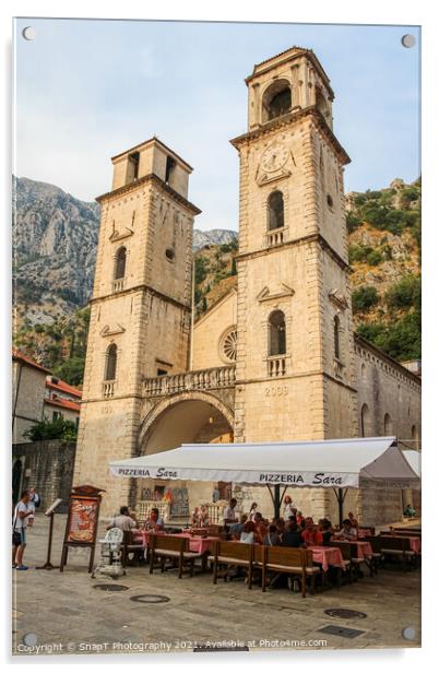 The Church of Saint Michael in the Old Town of Kotor, Montenegro Acrylic by SnapT Photography