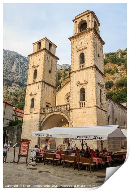 The Church of Saint Michael in the Old Town of Kotor, Montenegro Print by SnapT Photography